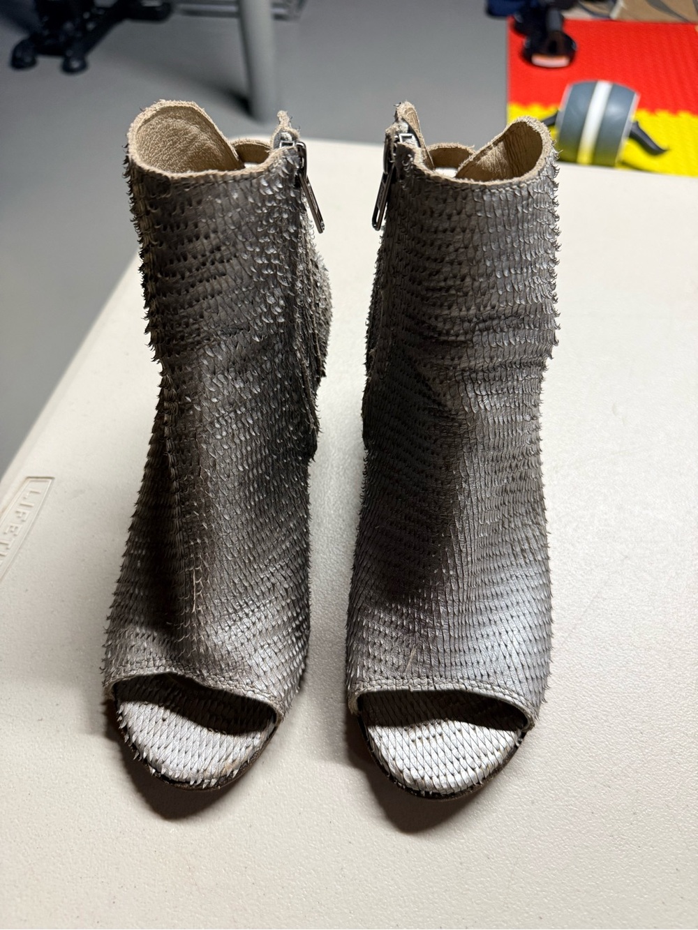 Silver ankle boot